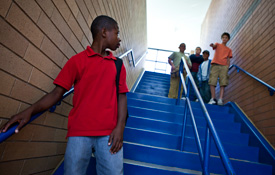 Boy being threatened or teased at school